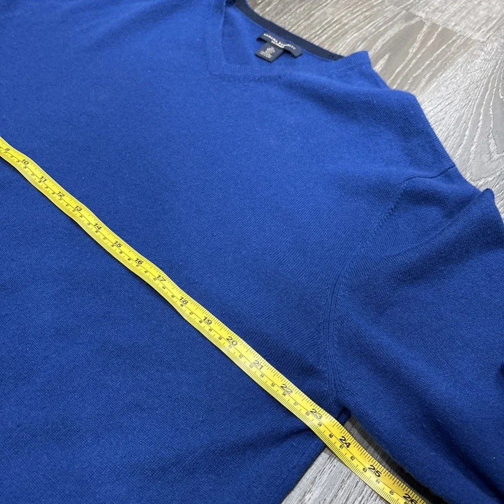 Banana Republic 100% Cashmere V Neck Pullover Sweater Mens XL Blue Extra Large